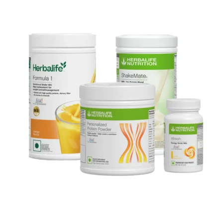 Herbalife Combo Pack | Formula 1 Nutritional Shake Mango 750g + Personalized Protein Powder 200g + Afresh Energy Drink + Shakemate
